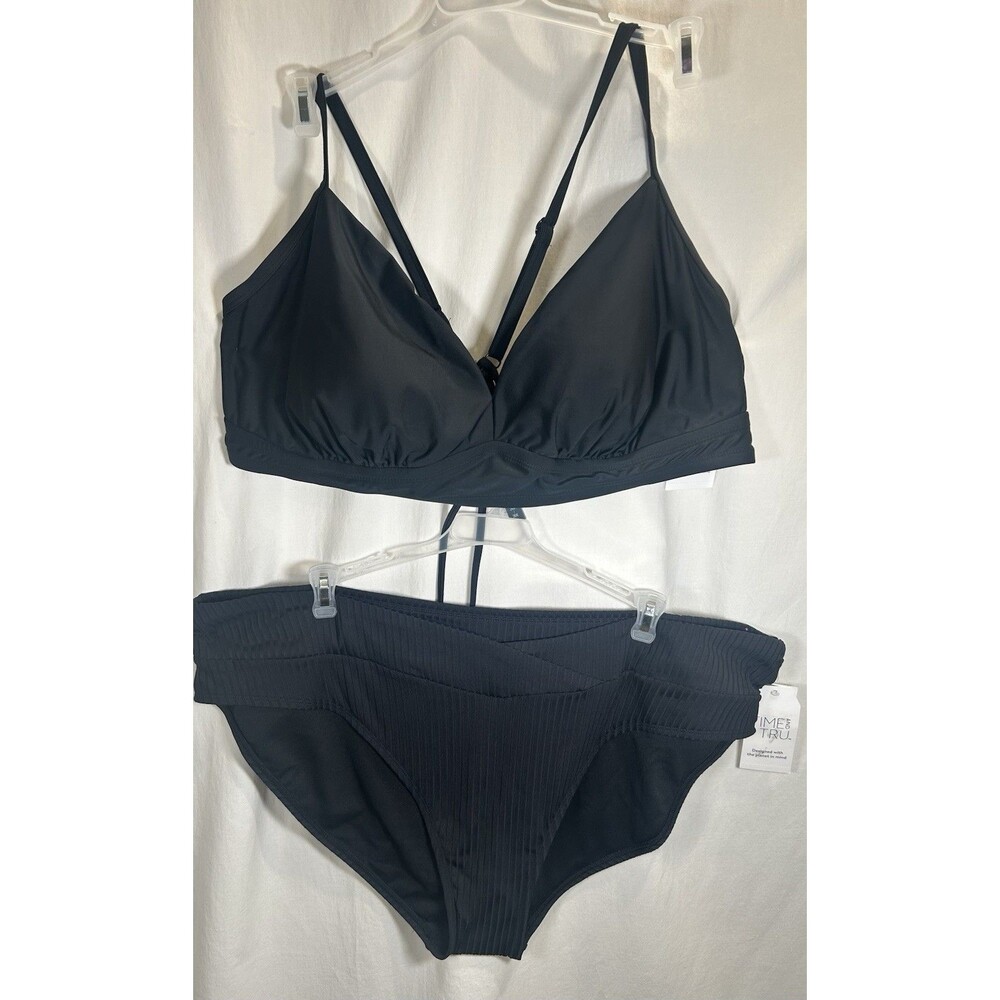 Time And True Black 2 Piece 3X (24W-26W) Bathing Suit